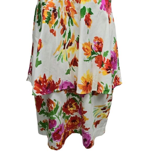 Betsey Johnson Peplum Floral Strapless Mini Dress Womens Size 14 Sweetheart - Picture 9 of 11